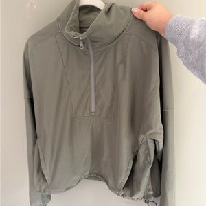 Abercrombie & Fitch Olive Green Half-Zip Sweatshirt